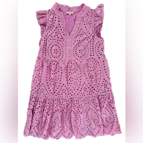 Skies Are Blue Dresses & Skirts - Skies Are Blue Lavender Eyelet Mini Dress